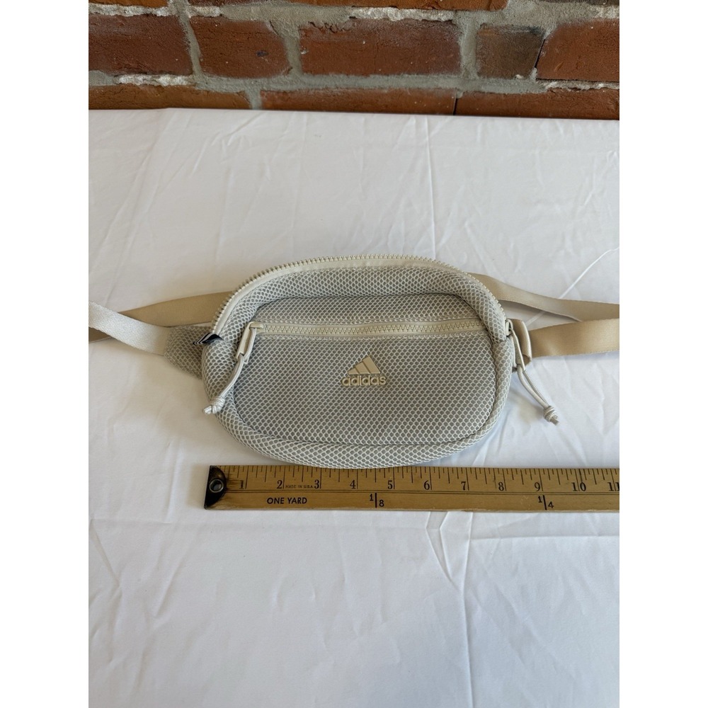 Adidas Waist Bag Fanny Pack White Mesh Crossbody Belt Bag Adjustable Unisex